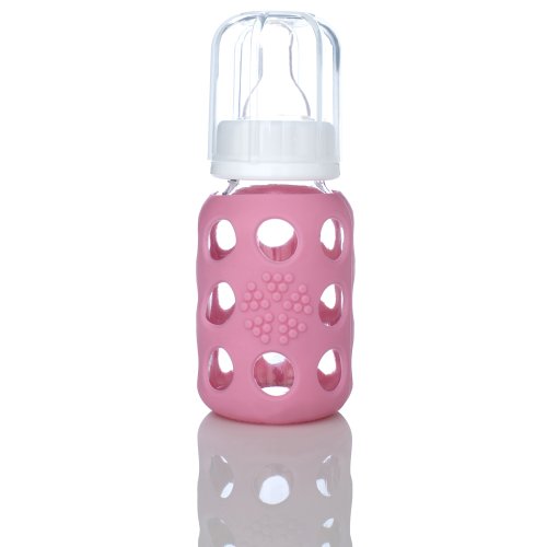 Biberon en verre Weego 120 ml - rose